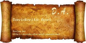 Davidovits Axel névjegykártya